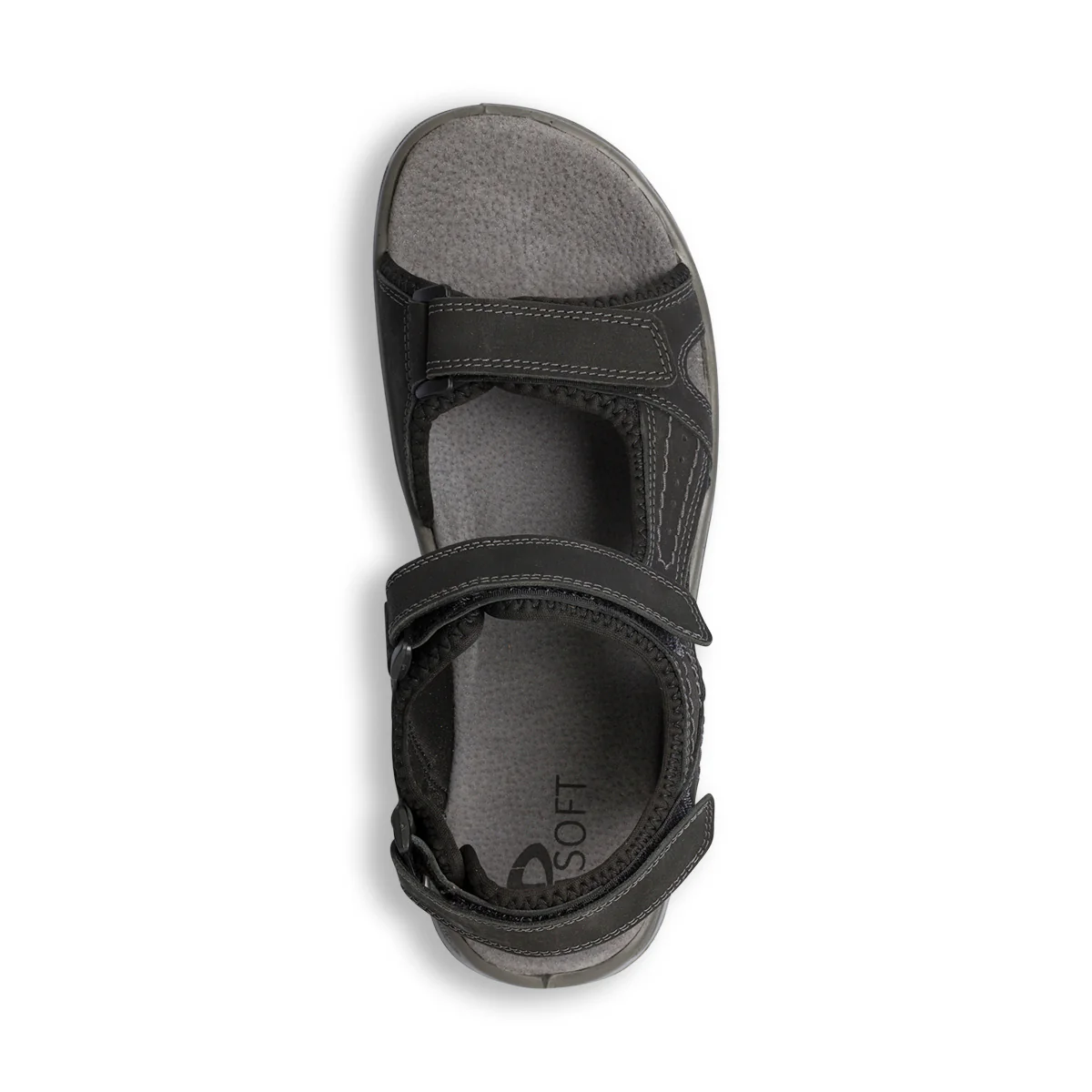Sandali comfort neri in pelle da uomo P Soft - Image 8
