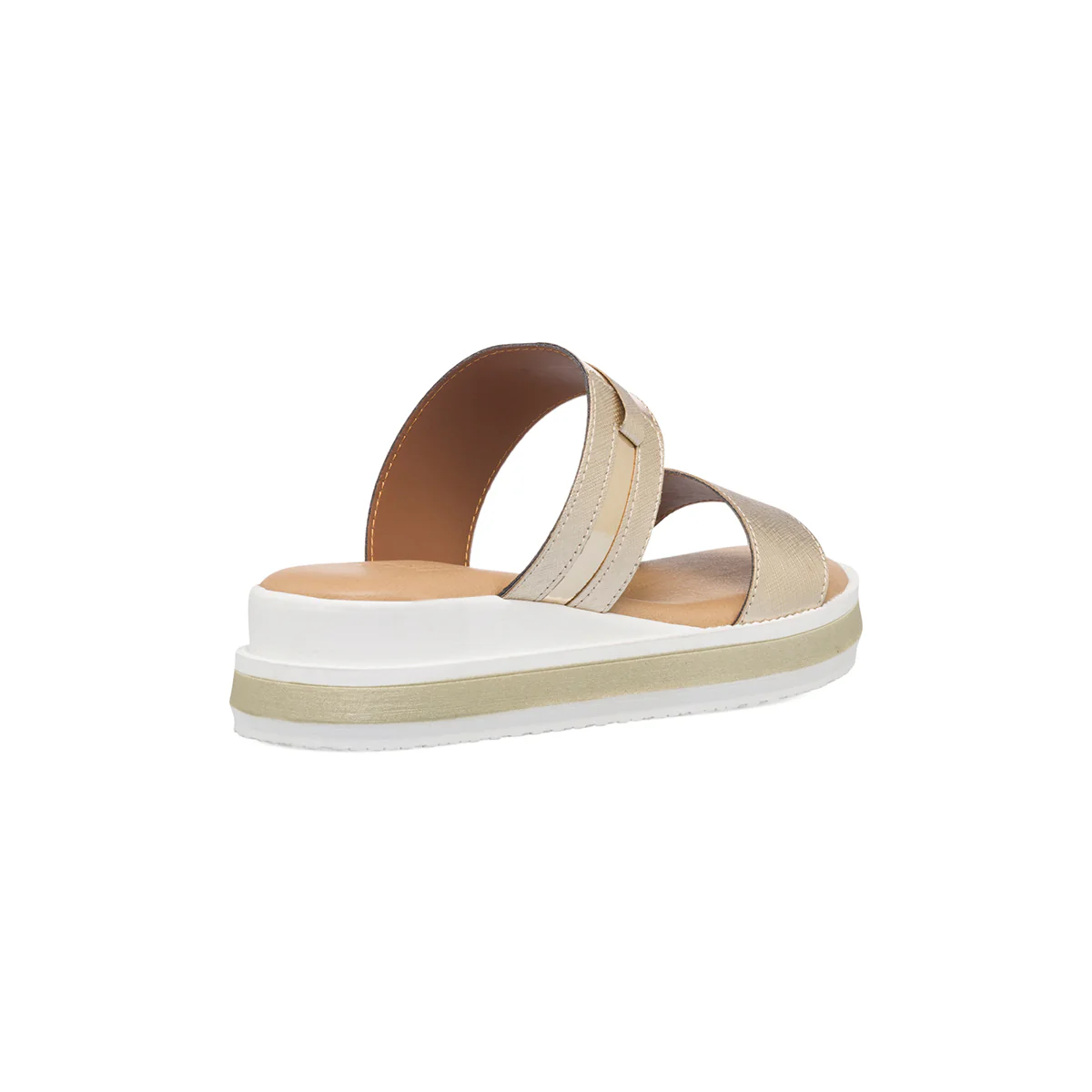 Sandali comfort platino da donna con zeppa 3 cm P Soft - Image 3