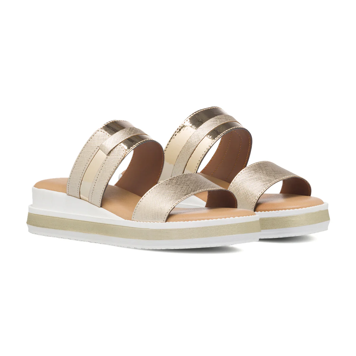 Sandali comfort platino da donna con zeppa 3 cm P Soft - Image 5