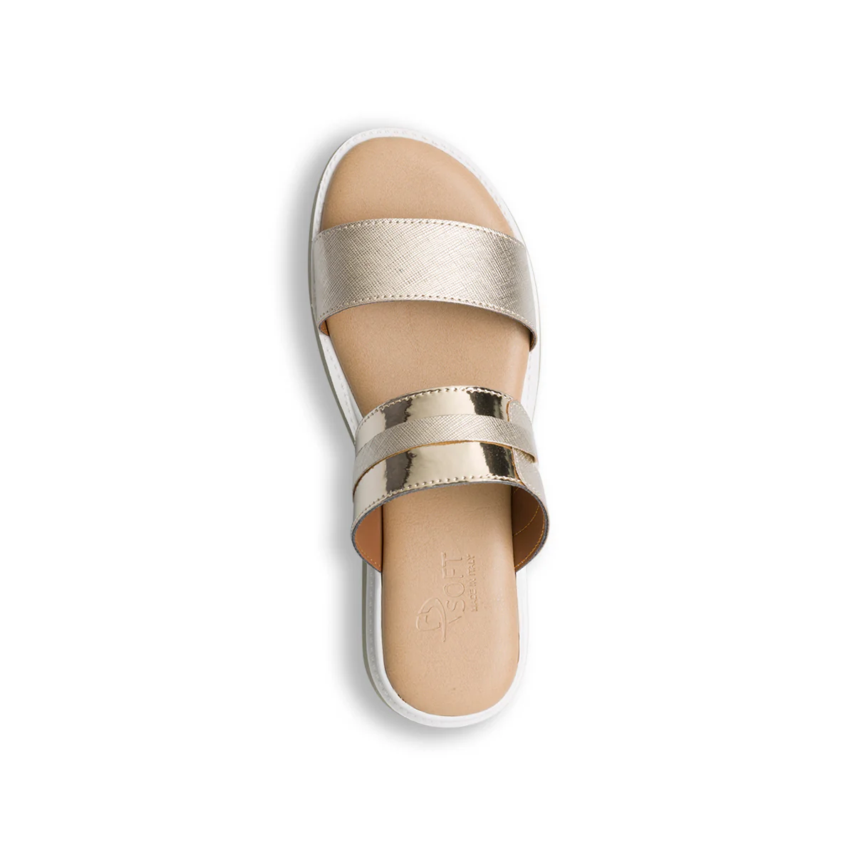 Sandali comfort platino da donna con zeppa 3 cm P Soft - Image 6