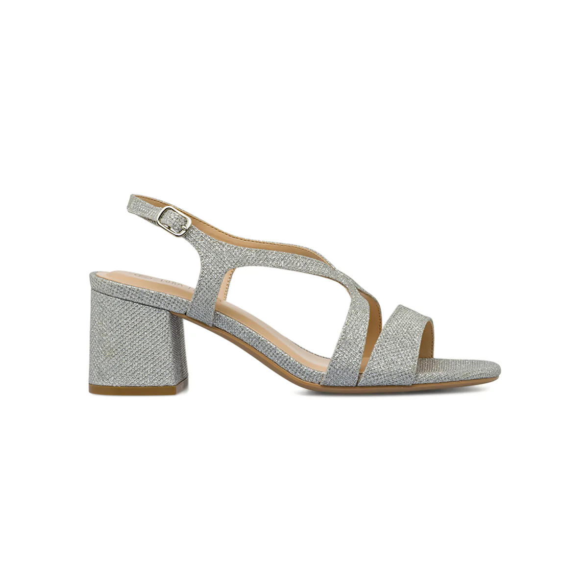 Sandali con tacco 6 cm argento da Donna con glitter Lora Ferres