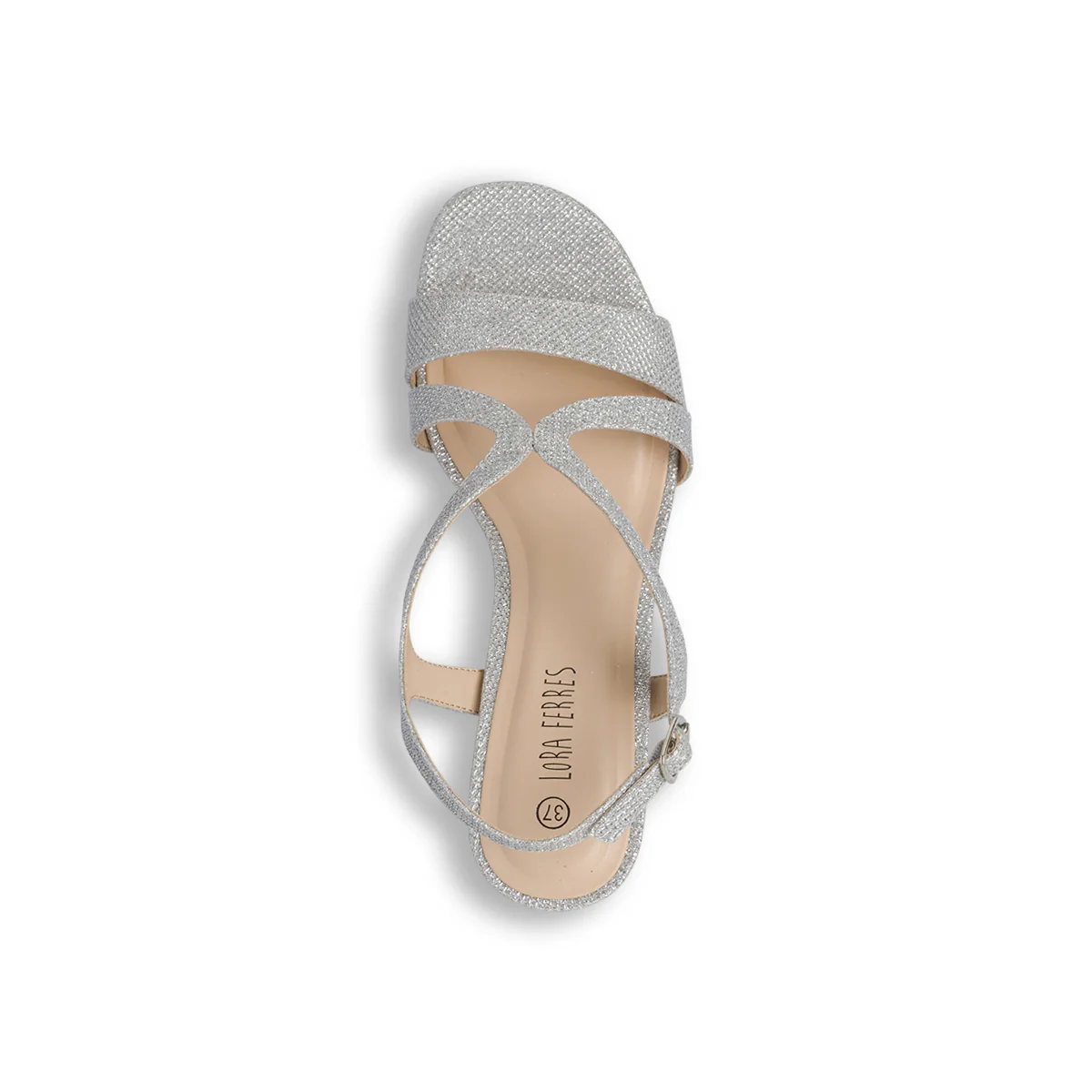 Sandali con tacco 6 cm argento da Donna con glitter Lora Ferres - Image 6