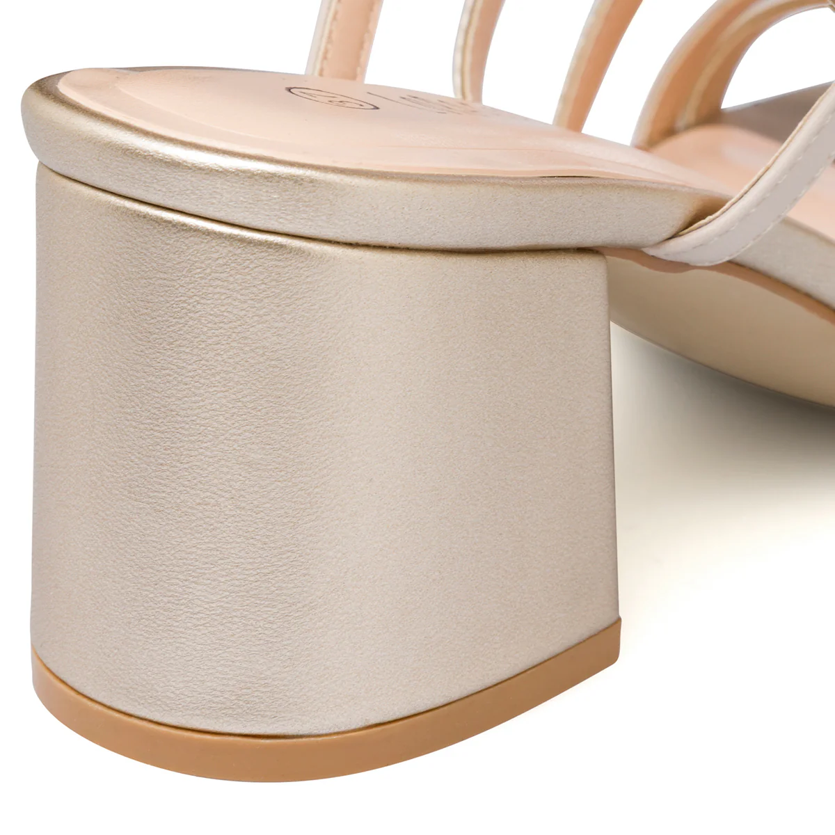 Sandali con tacco 7 cm da donna oro e taupe Lora Ferres - Image 10