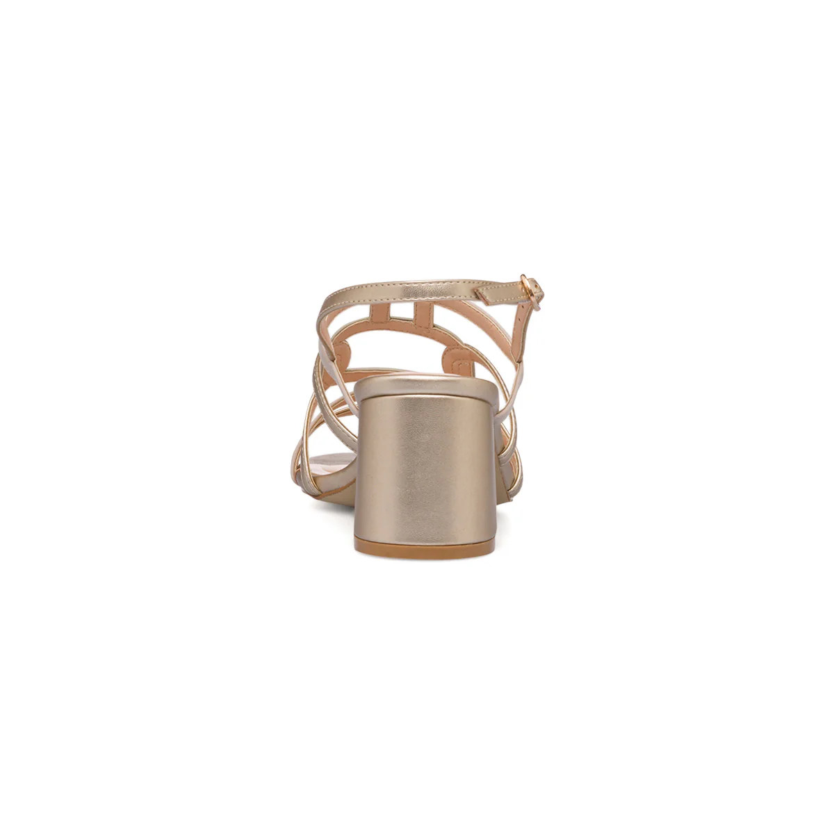 Sandali con tacco 7 cm da donna oro e taupe Lora Ferres - Image 9