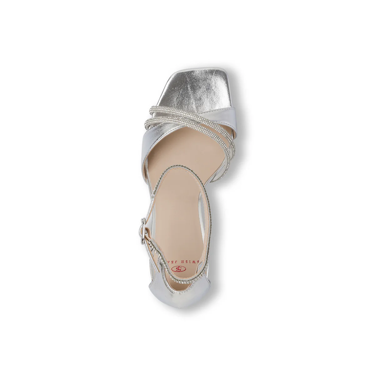 Sandali con tacco argento Donna con strass punta squadrata Swish Jeans - Image 6