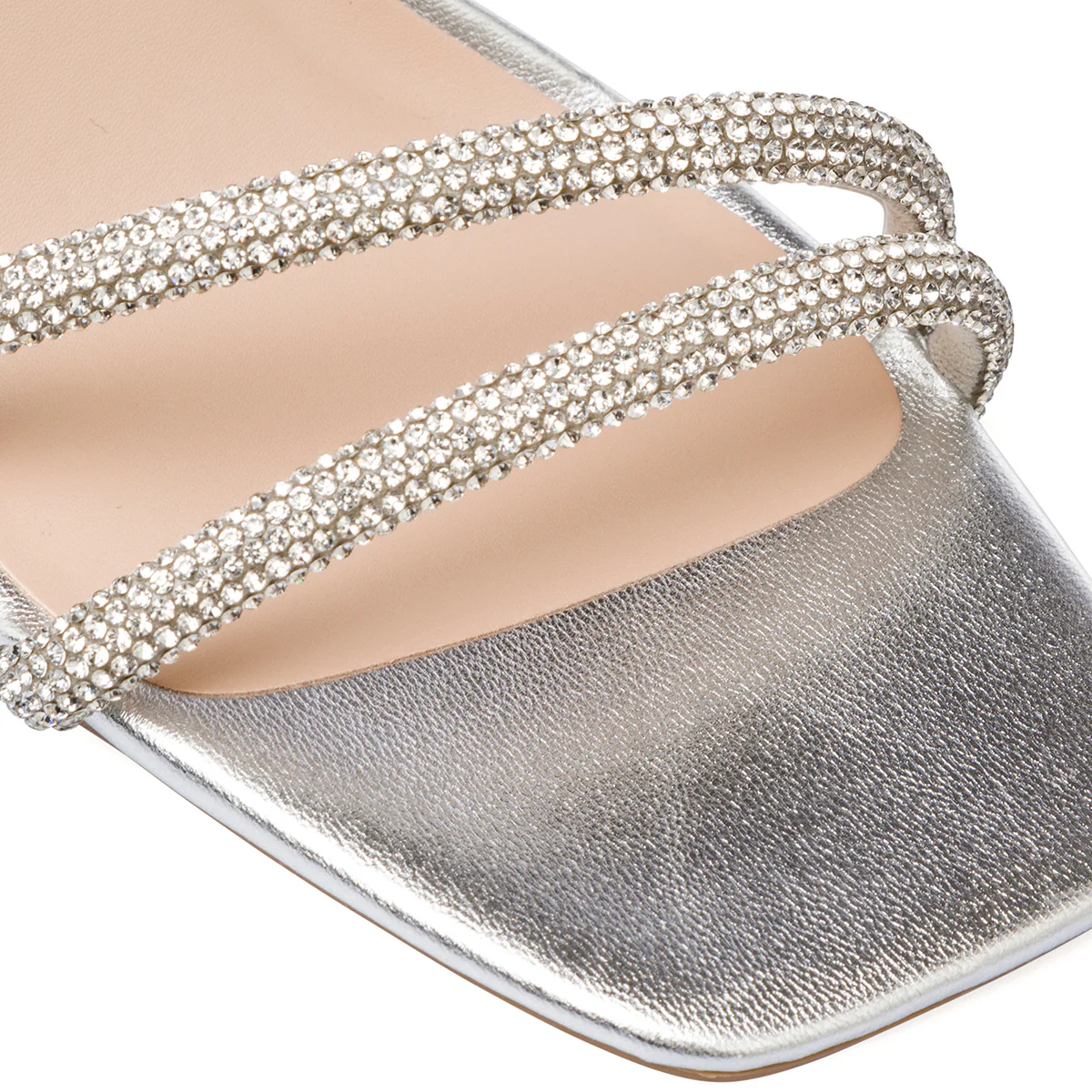 Sandali con tacco da donna argento e con dettaglio gioiello strass Swish Jeans - Image 9
