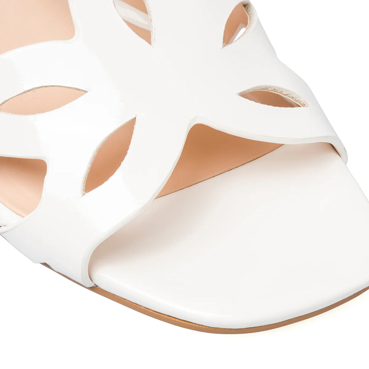 Sandali con tacco da donna bianco effetto lucido Lora Ferres - Image 8