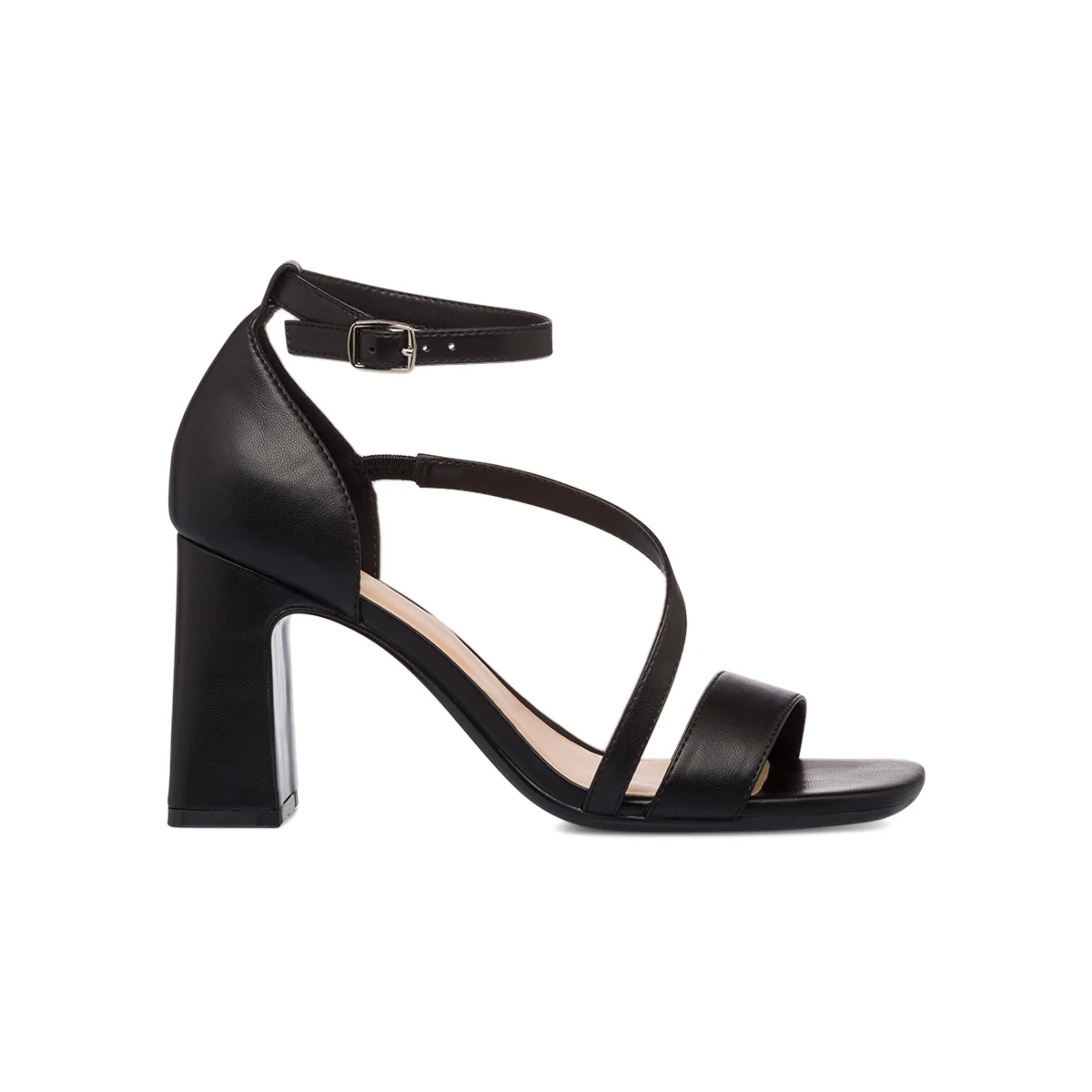 Sandali con tacco da donna neri con tacco a blocco 8,5 cm Swish Jeans