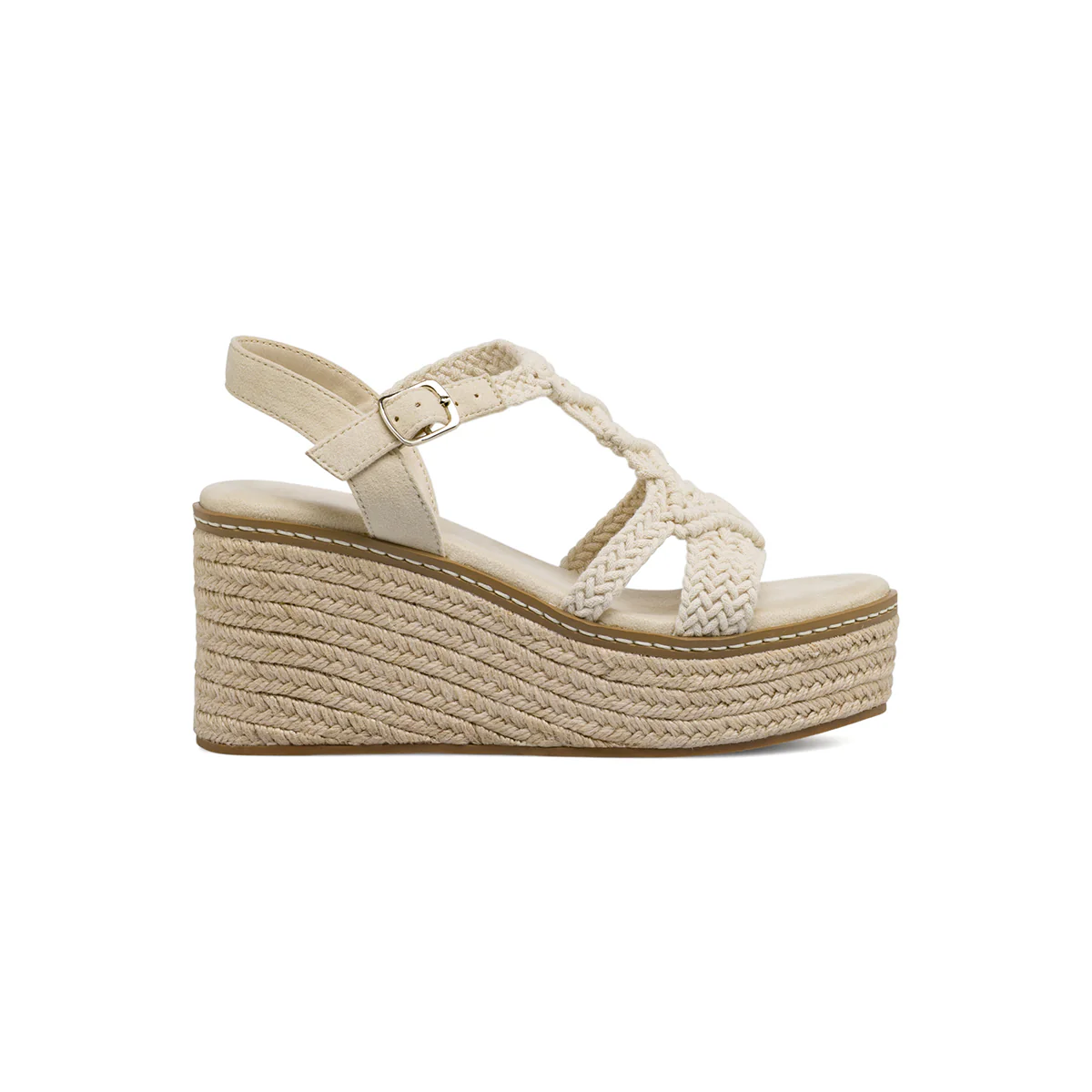 Sandali con zeppa beige da Donna con lavorazione crochet Lora Ferres