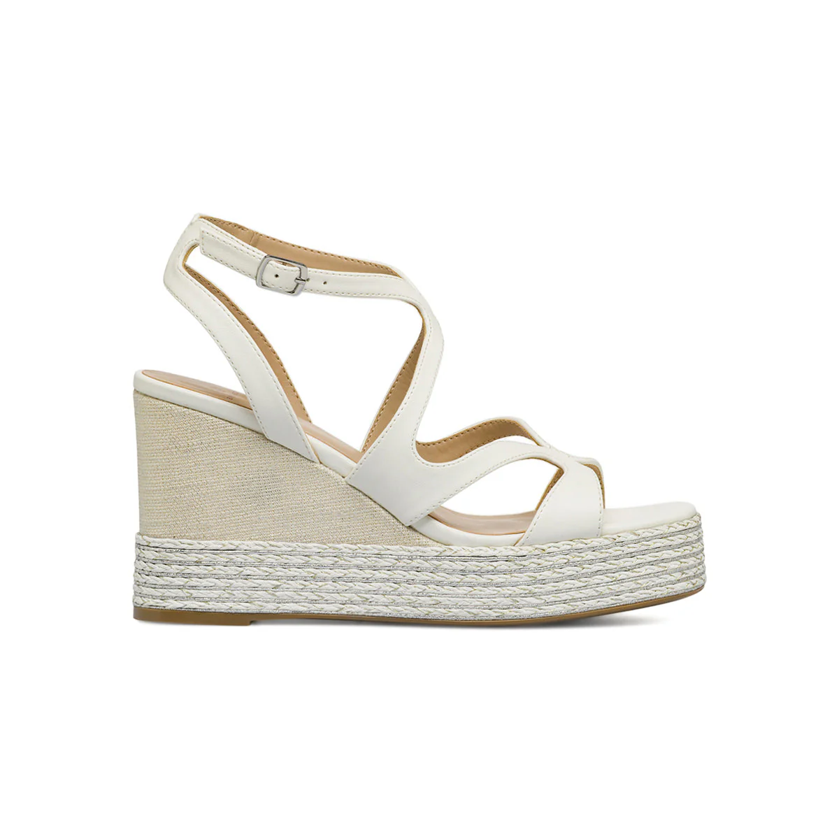 Sandali con zeppa bianchi da Donna con plateau in corda Swish Jeans