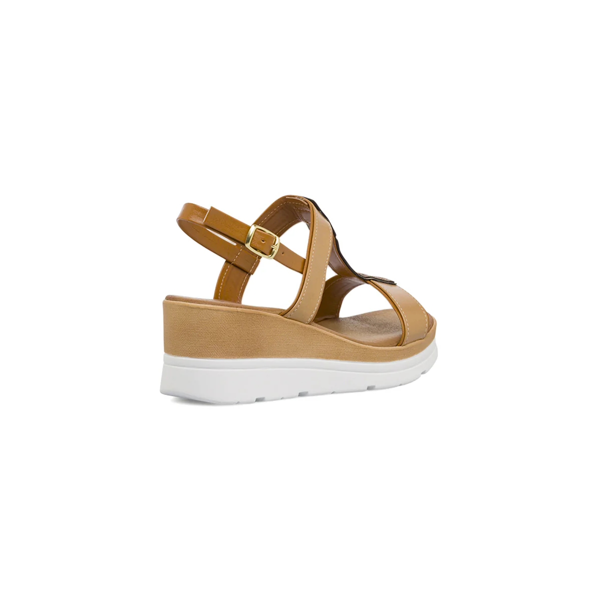 Sandali con zeppa da Donna beige con inserto glitter Lora Ferres - Image 3