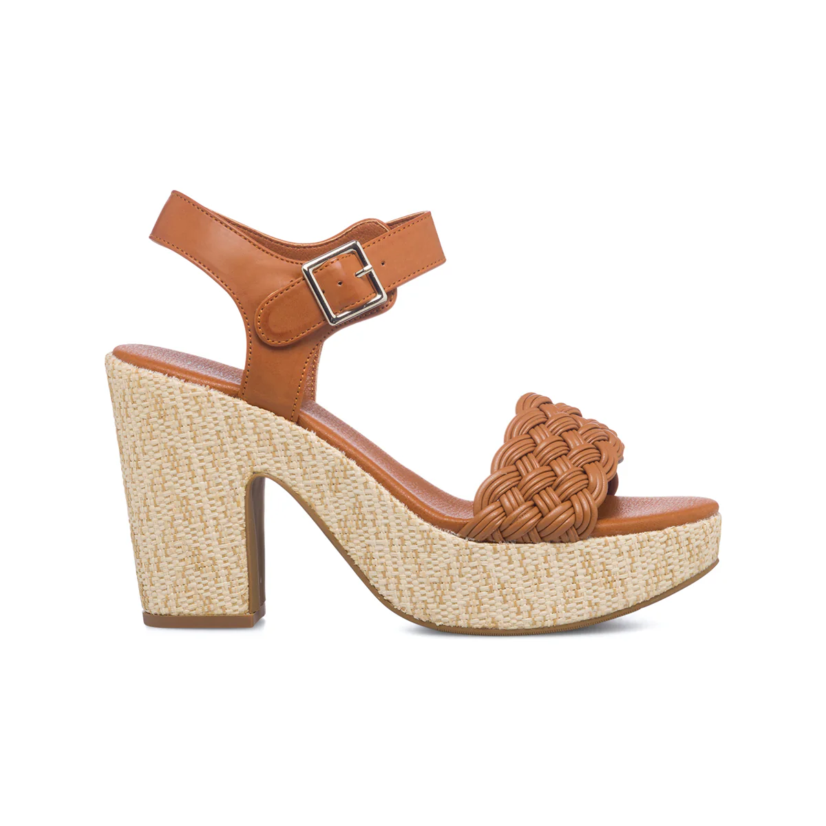 Sandali cuoio da donna con fascia effetto intrecciato e tacco 10 cm Lora Ferres - Image 10