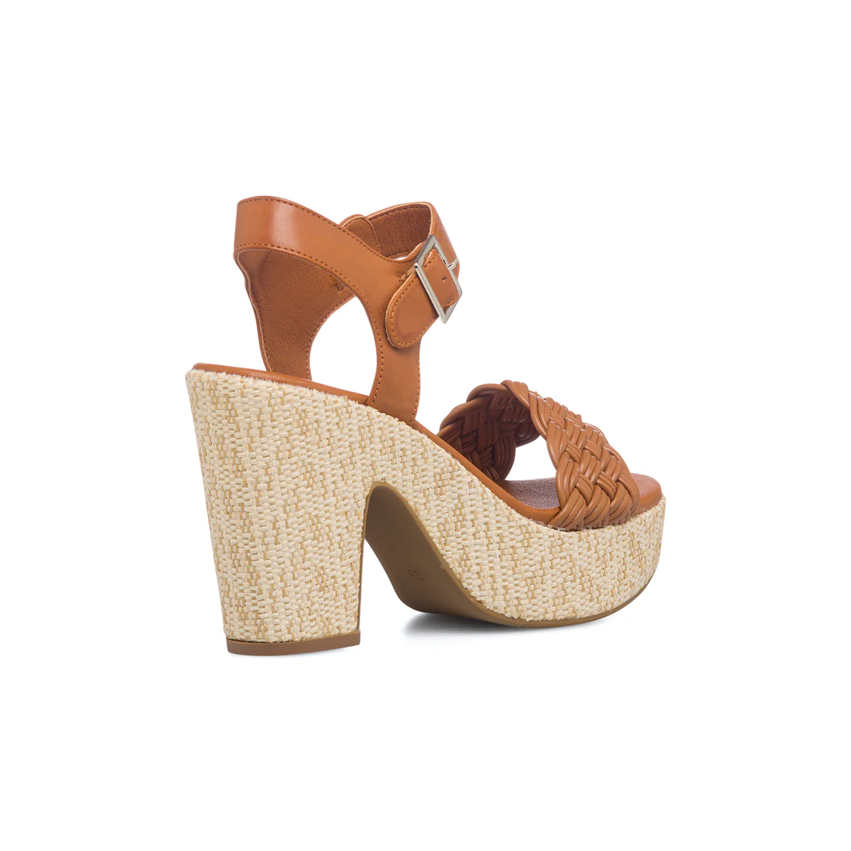 Sandali cuoio da donna con fascia effetto intrecciato e tacco 10 cm Lora Ferres - Image 12