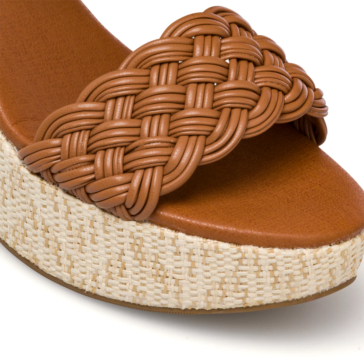 Sandali cuoio da donna con fascia effetto intrecciato e tacco 10 cm Lora Ferres - Image 14