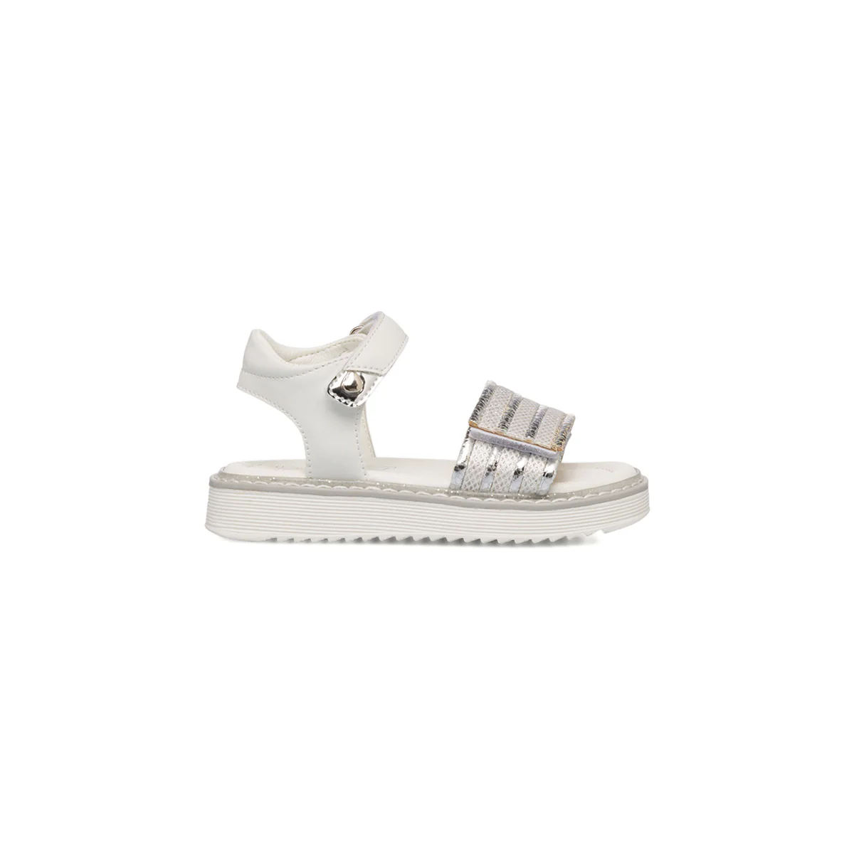 Sandali da bambina bianche con dettagli laminati Le Scarpe di Alice