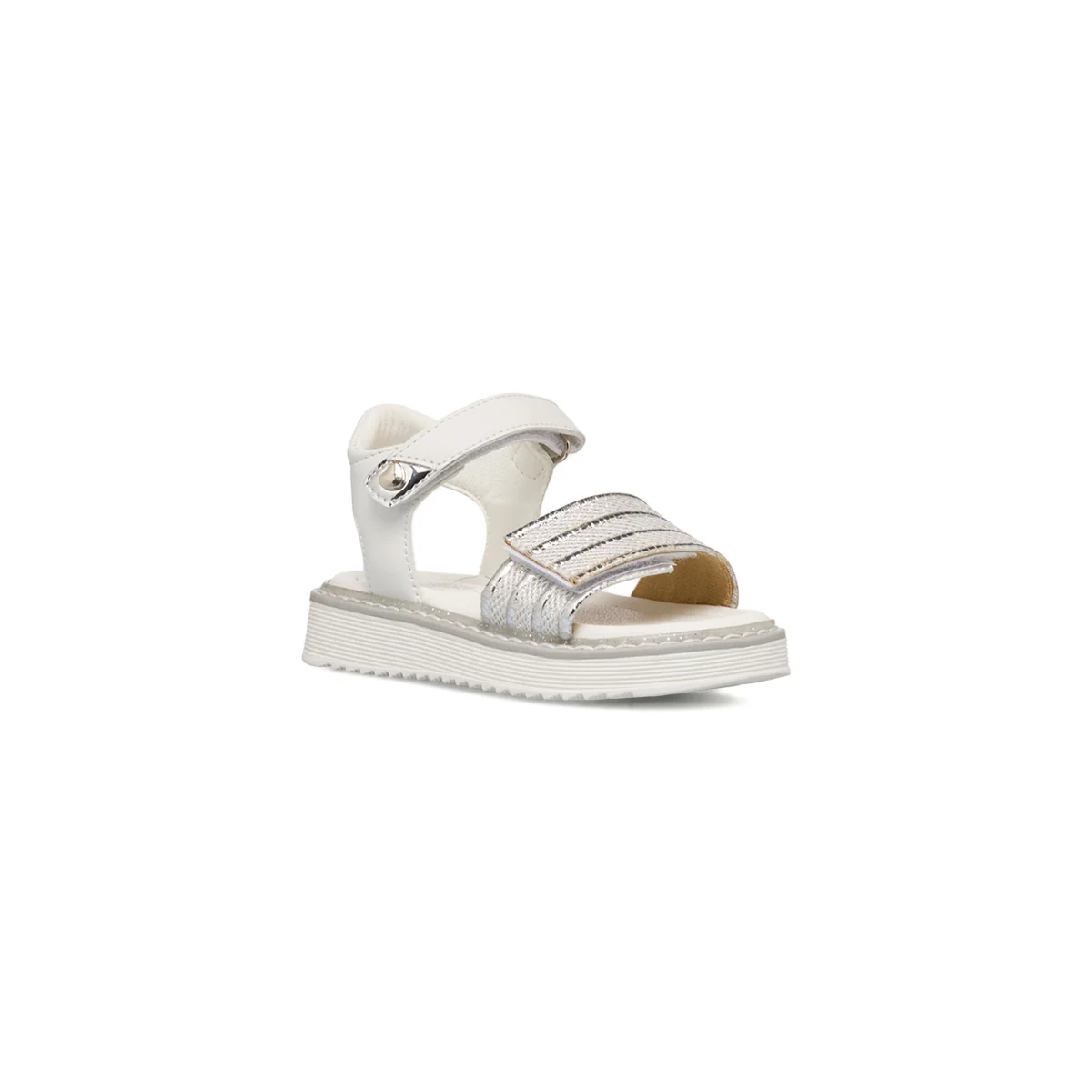 Sandali da bambina bianche con dettagli laminati Le Scarpe di Alice - Image 2