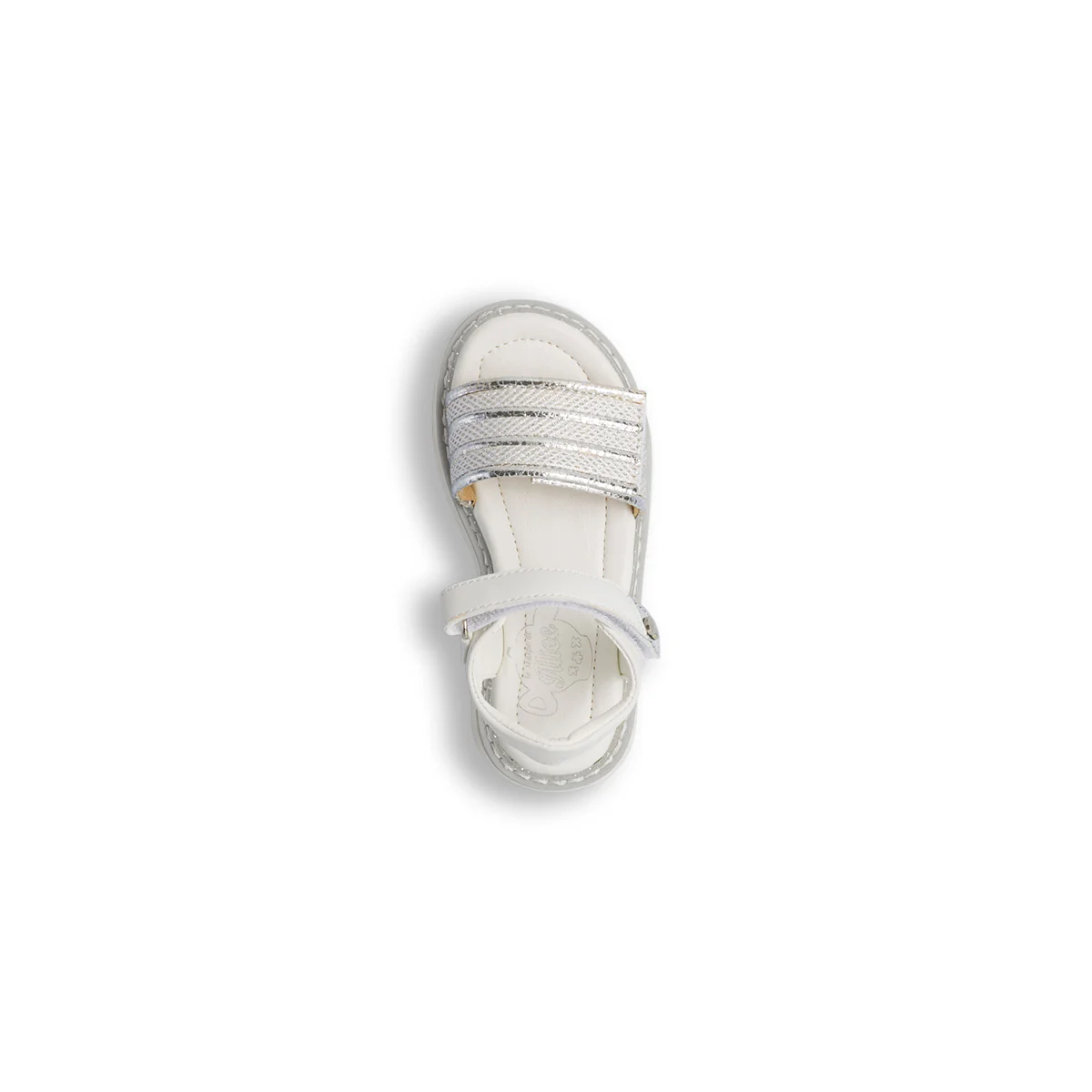 Sandali da bambina bianche con dettagli laminati Le Scarpe di Alice - Image 5