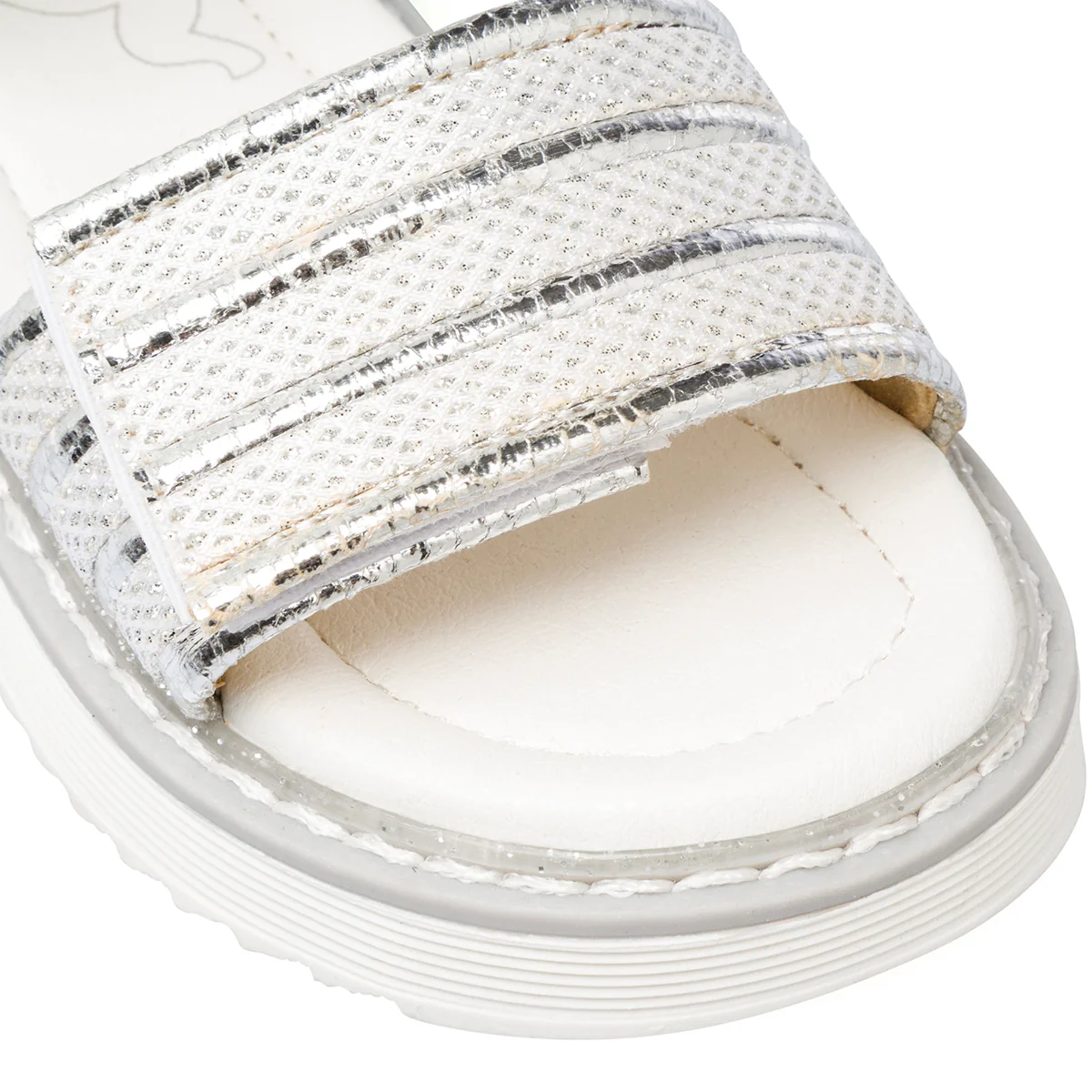 Sandali da bambina bianche con dettagli laminati Le Scarpe di Alice - Image 6