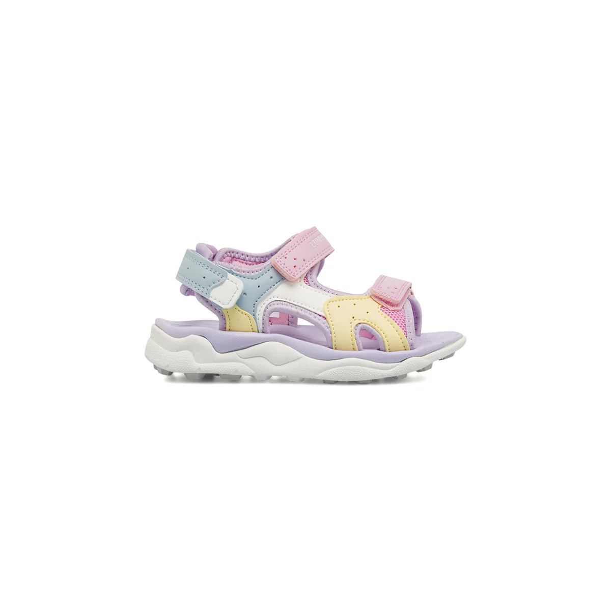 Sandali da Bambina multicolore rosa con triplo strappo Lumberjack