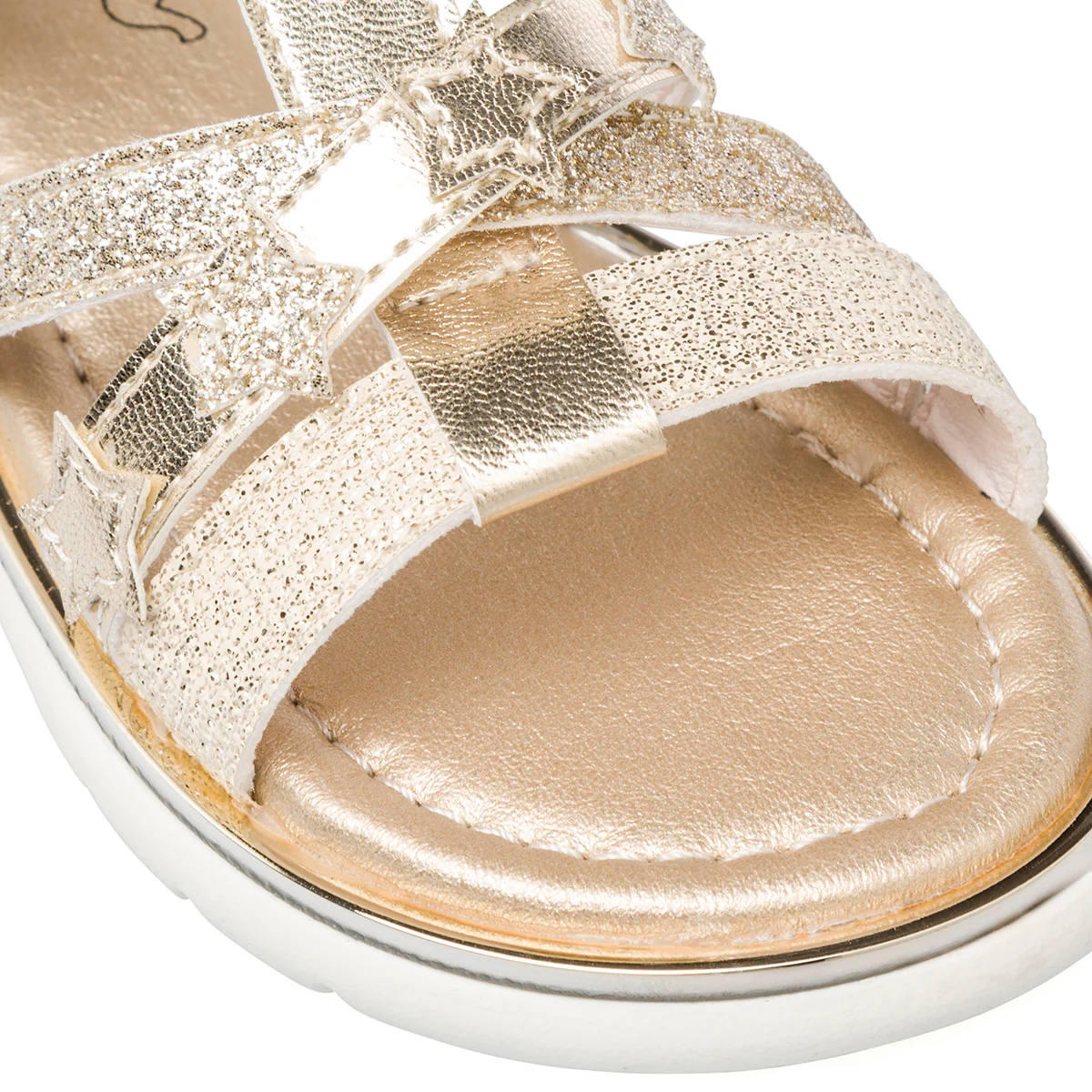 Sandali da bambina oro con dettagli laminati e glitter Le Scarpe di Alice - Image 6