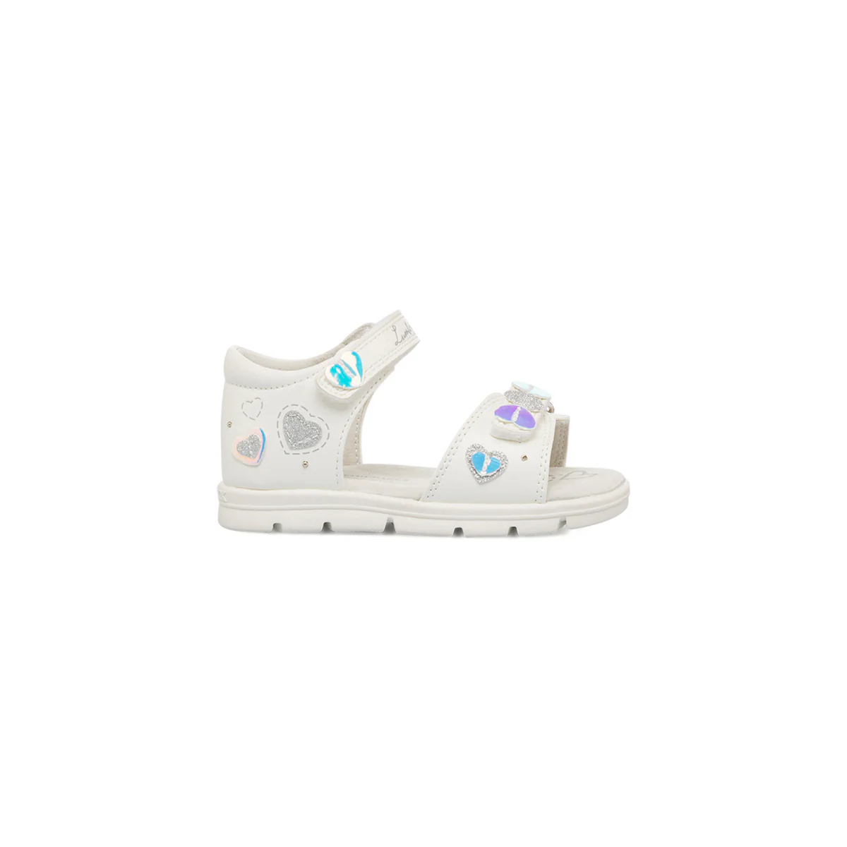 Sandali da bambina primi passi bianchi con cuori Lumberjack Whippy