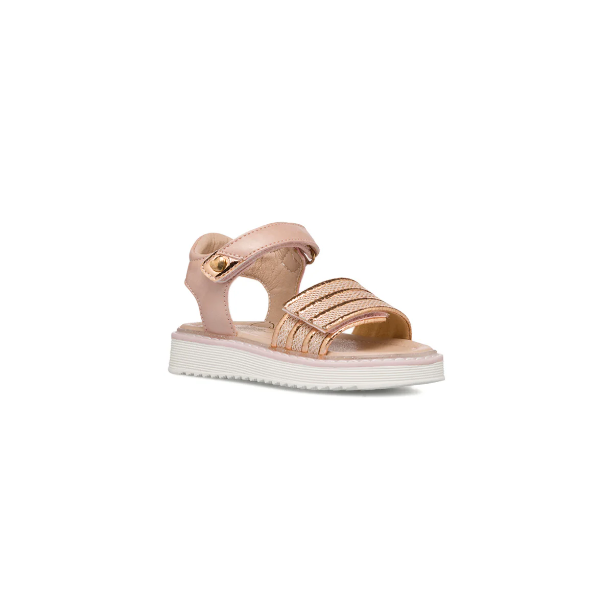 Sandali da bambina rosa con dettagli laminati Le Scarpe di Alice - Image 2