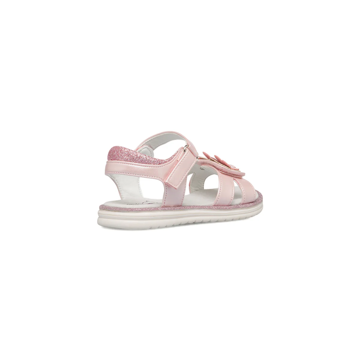 Sandali da bambina rosa con dettaglio farfalle frontale e glitter Le Scarpe di Alice - Image 3
