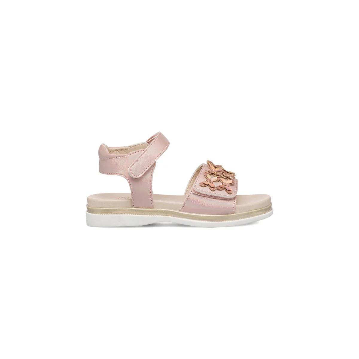 Sandali da bambina rosa con farfalle frontali e con glitter Le Scarpe di Alice