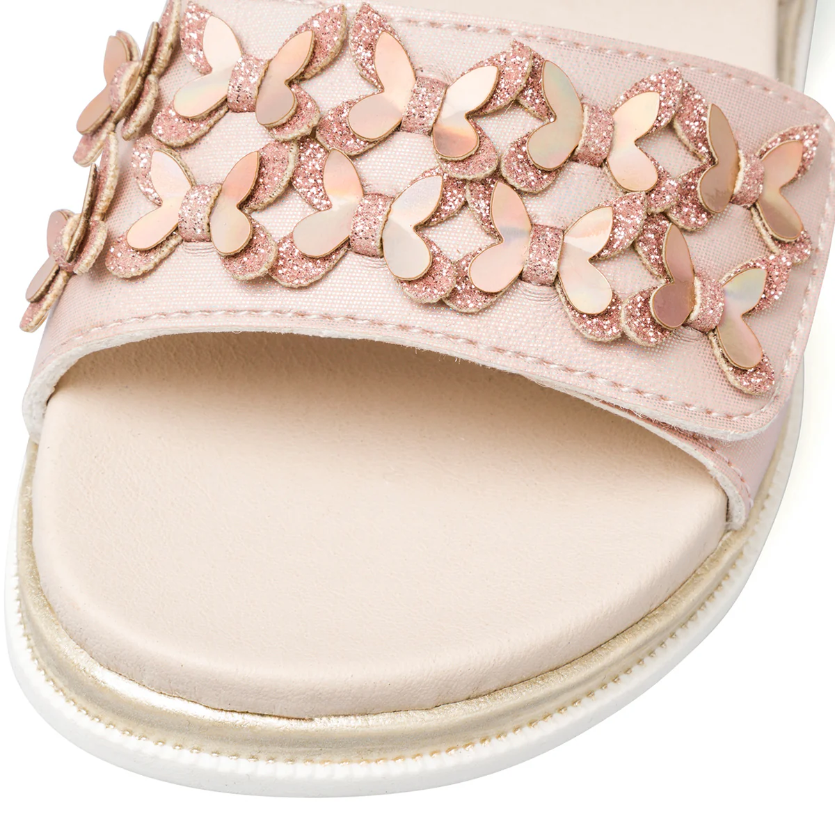 Sandali da bambina rosa con farfalle frontali e con glitter Le Scarpe di Alice - Image 6