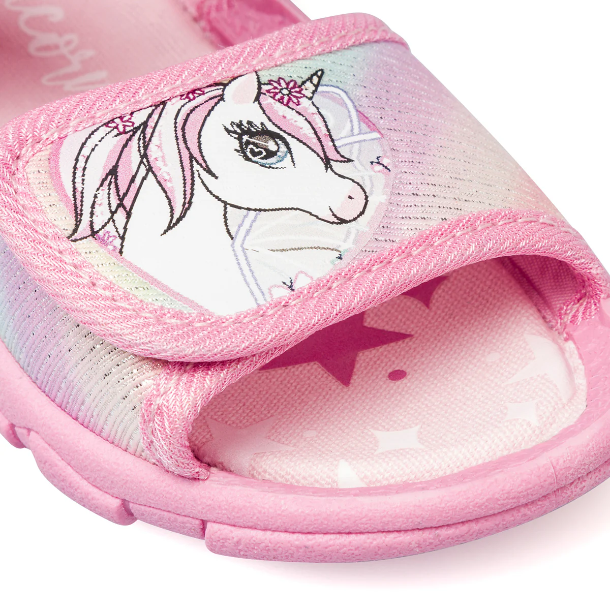 Sandali da bambina rosa con glitter e stampa Unicorn - Image 6