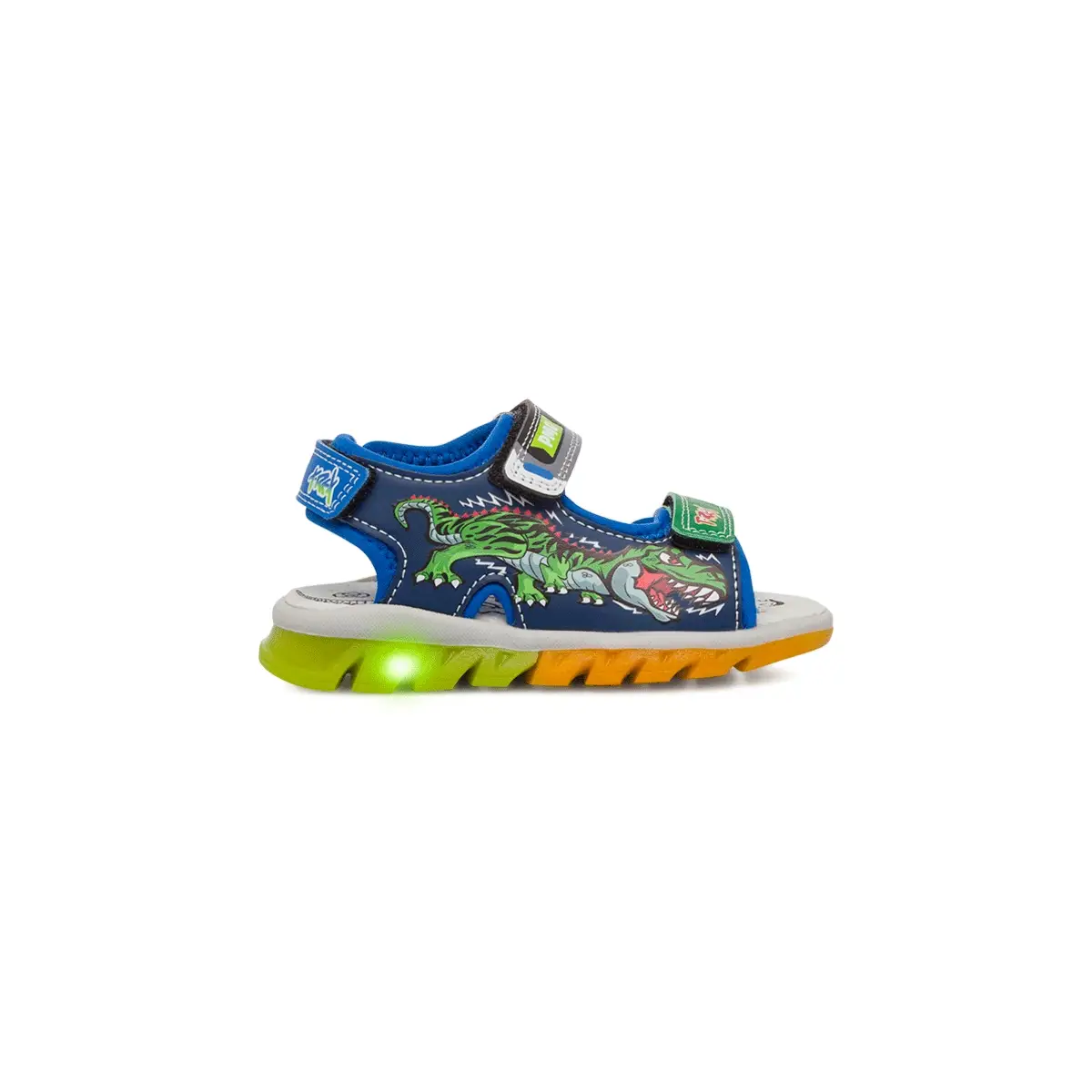 Sandali da bambino blu con luci chiusura a strappo e stampa laterale Primigi Boy Sand