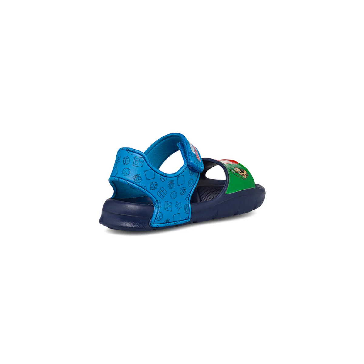 Sandali da bambino blu con stampe colorate frontali Super Mario - Image 3