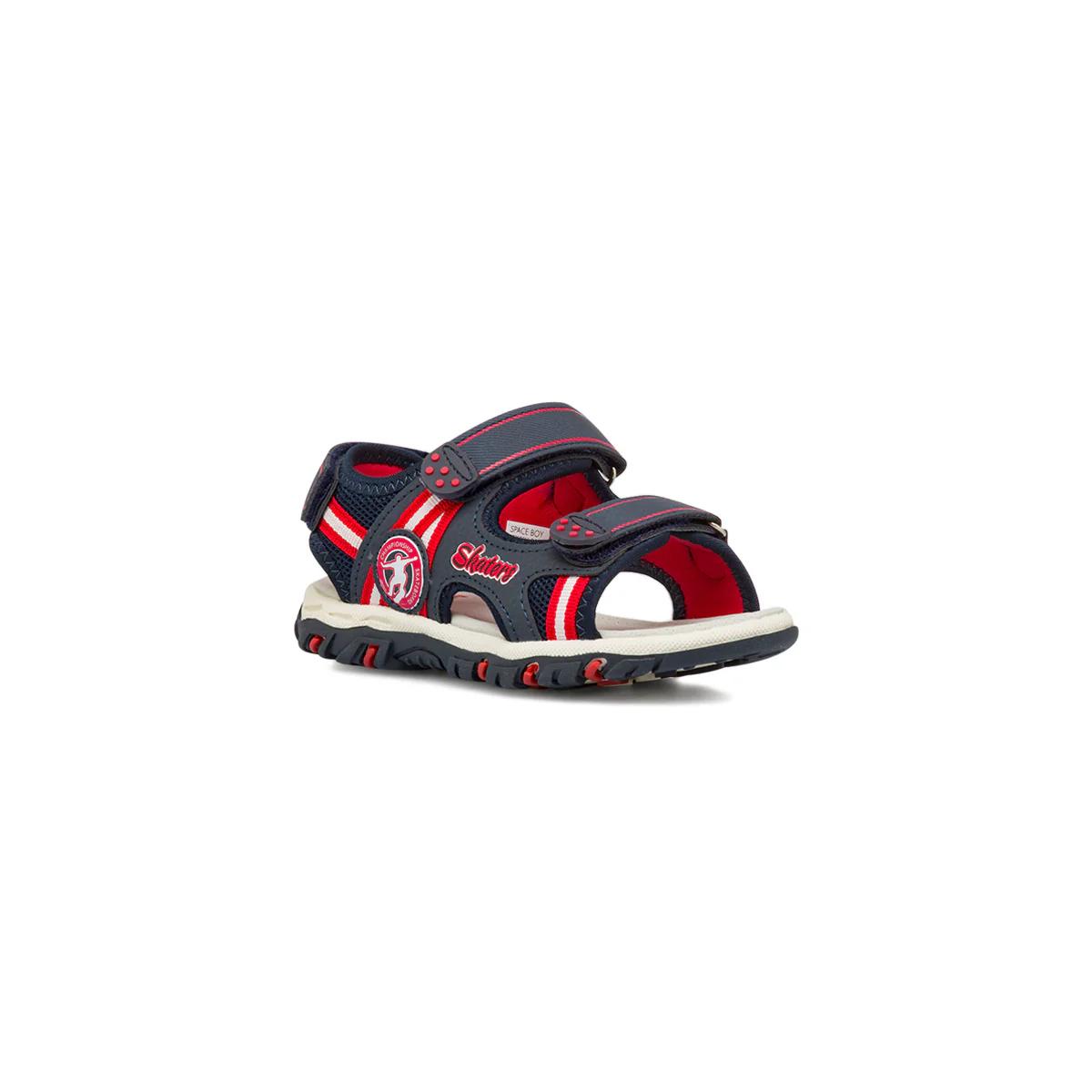 Sandali da Bambino Blu navy e rossi con sottopiede in Pelle Space Boy - Image 2
