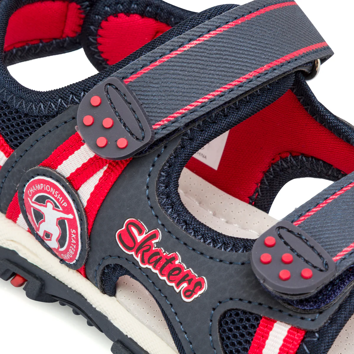 Sandali da Bambino Blu navy e rossi con sottopiede in Pelle Space Boy - Image 6