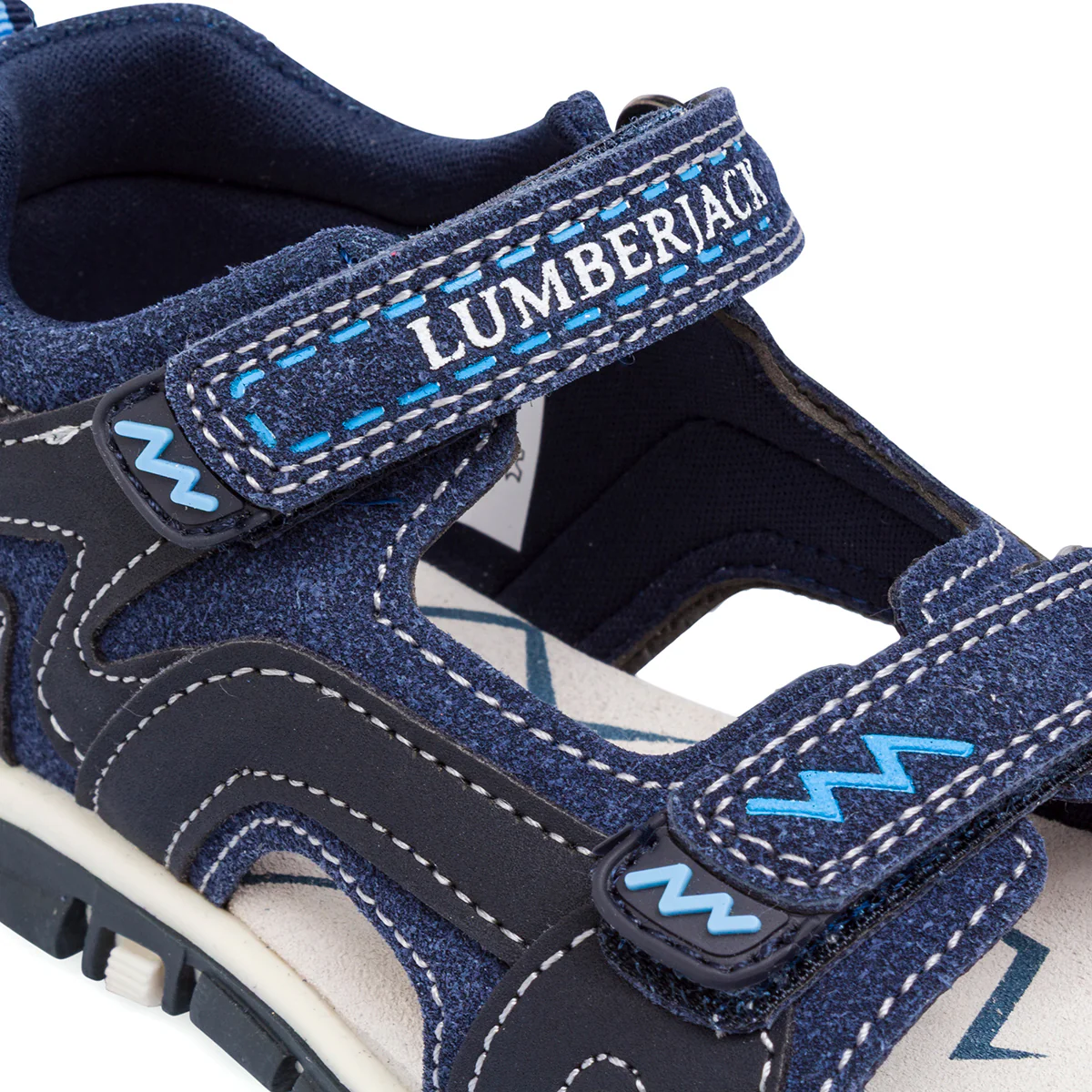 Sandali da Bambino Primi Passi blu con sottopiede in Pelle Lumberjack - Image 2