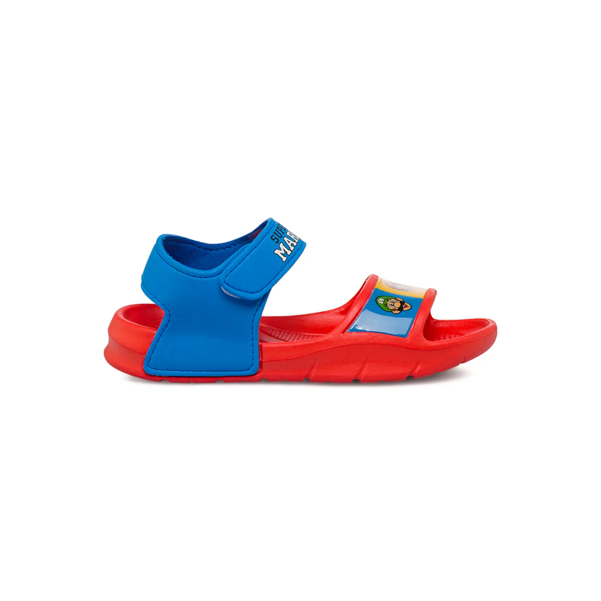 Sandali da Bambino Rossi e Blu con chiusura strappo e logo Super Mario Kart
