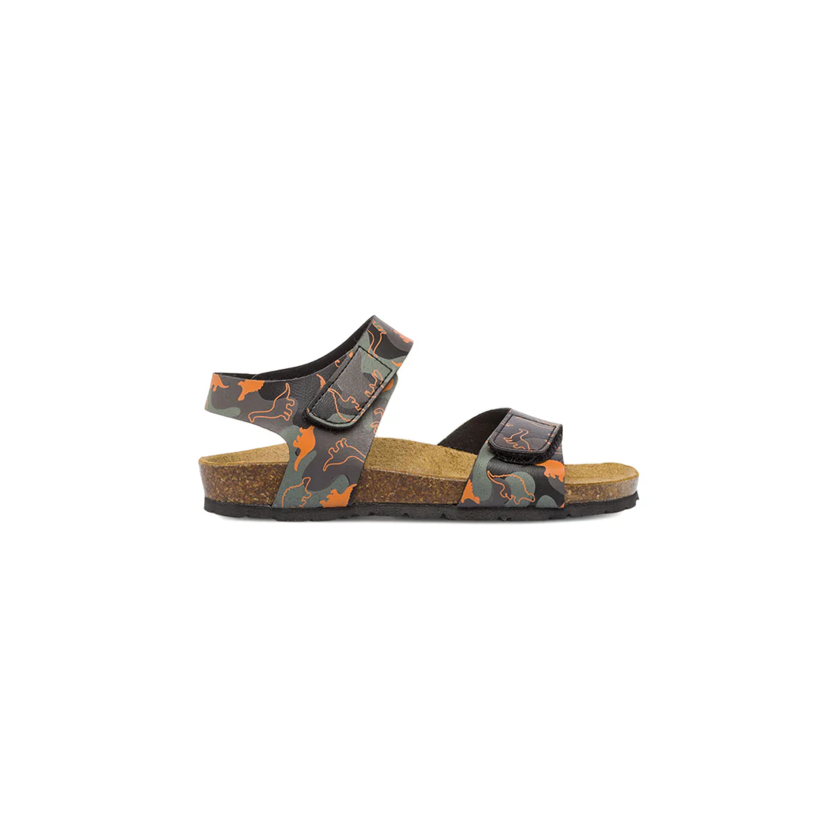 Sandali da Bambino verde militare effetto camouflage e dinosauri Weep & Smile