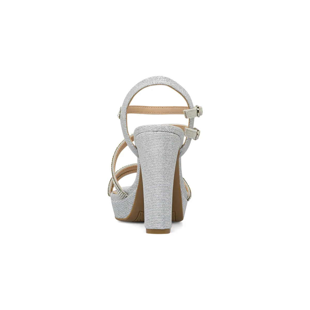 Sandali da Donna Argento con strass tacco a colonna 11 cm Lora Ferres - Image 4