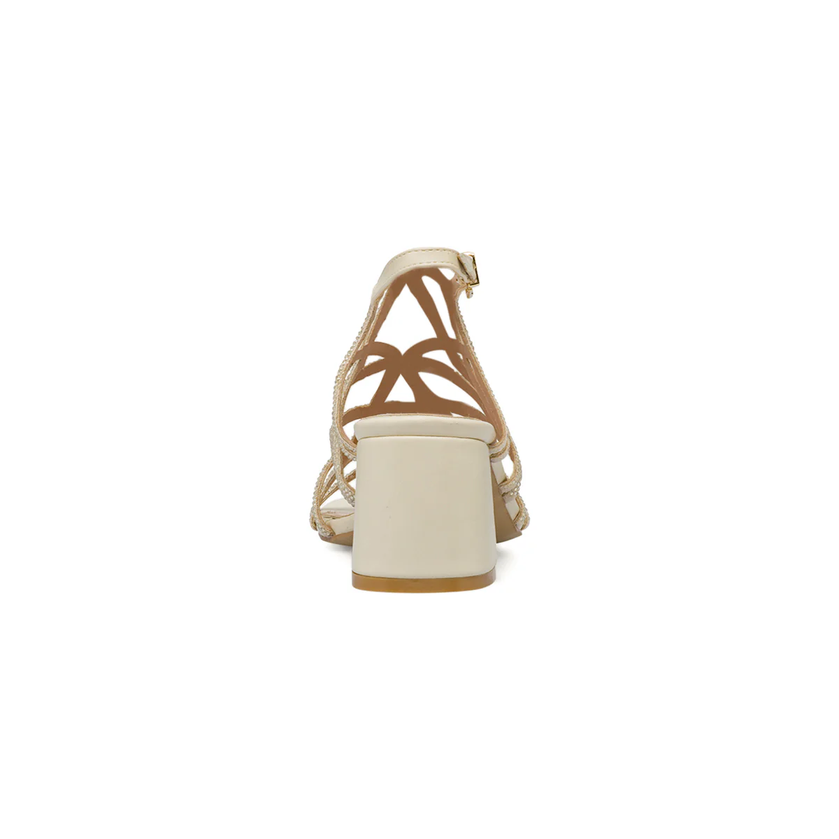 Sandali da Donna beige con strass e tacco a colonna 7 cm Lora Ferres - Image 4