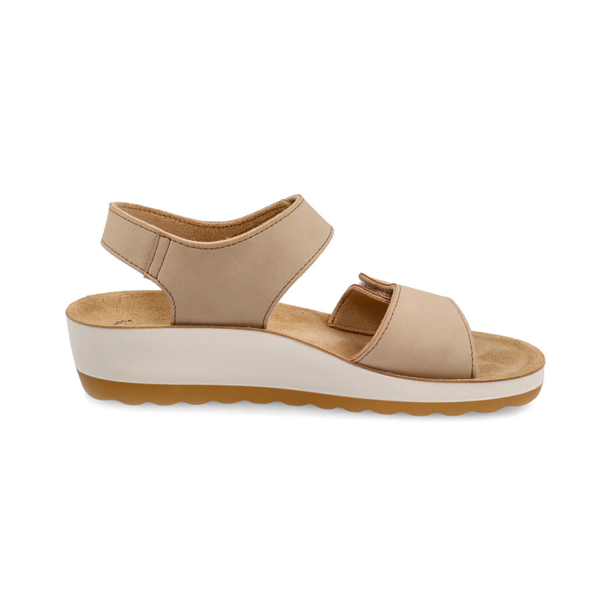 Sandali da donna beige con zeppa e doppia fascia regolabile Fly Flot - Image 3