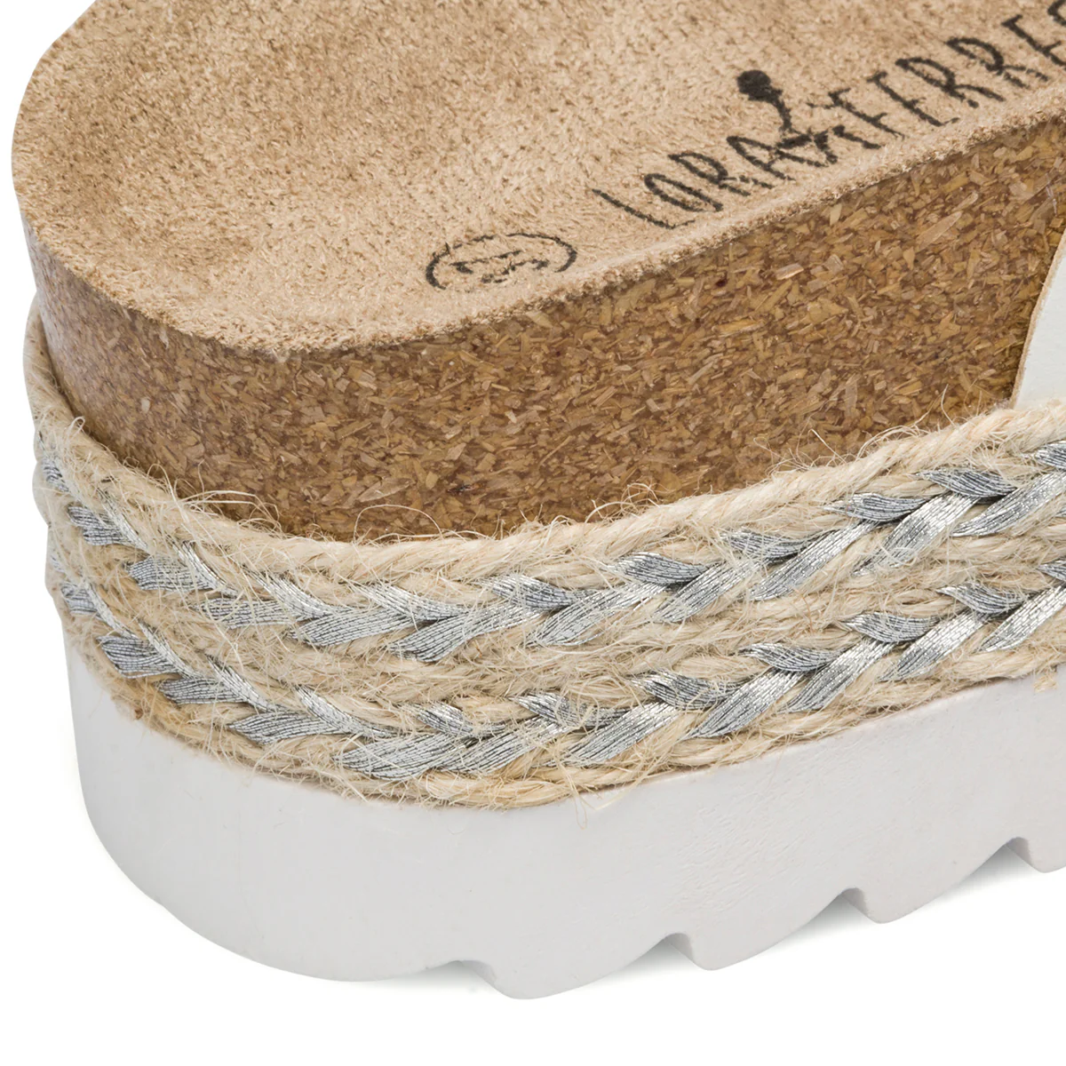 Sandali da donna bianchi con zeppa 4 cm e fibbie con perline Lora Ferres - Image 14