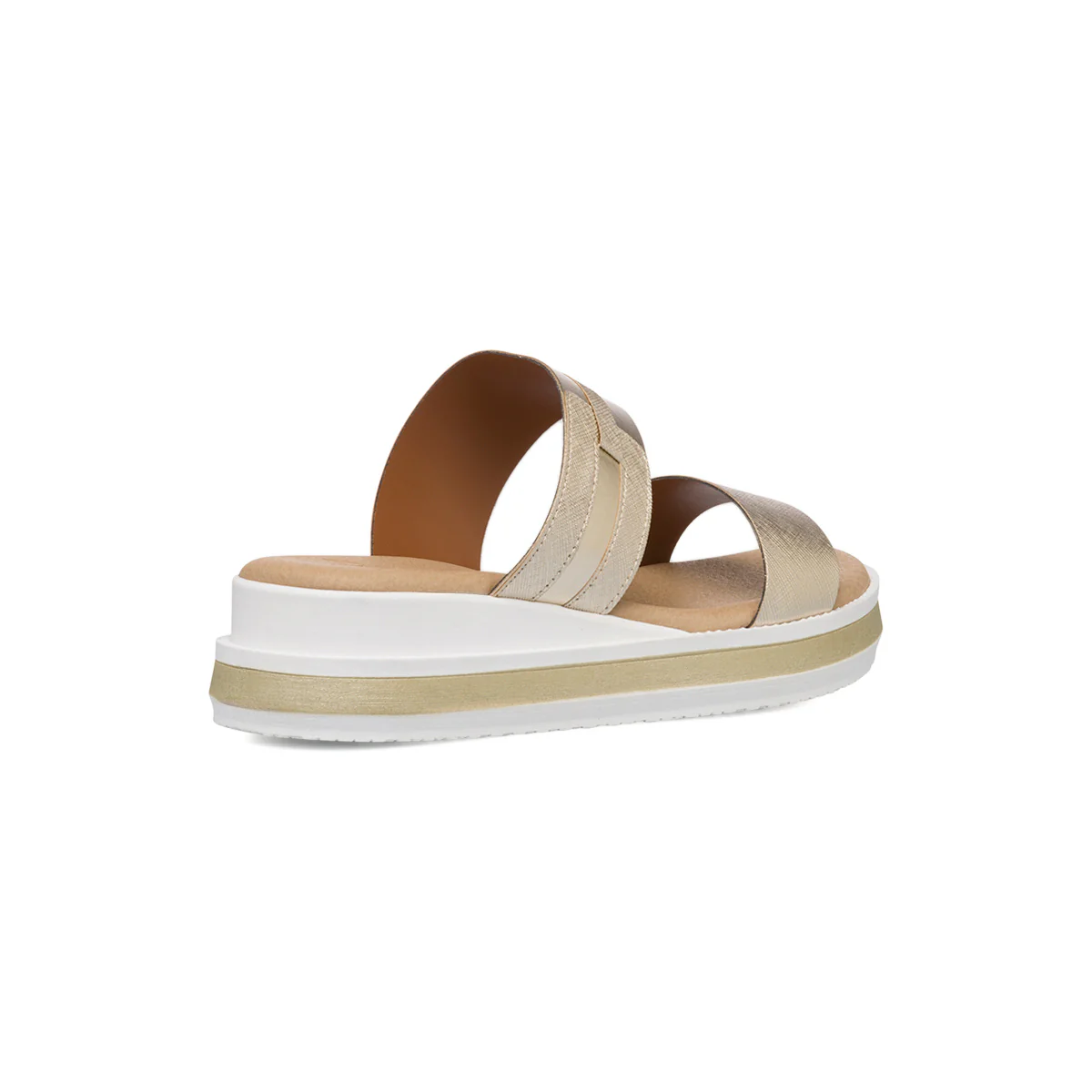 Sandali da donna bianchi e platino con zeppa 4,5 cm P Soft - Image 3