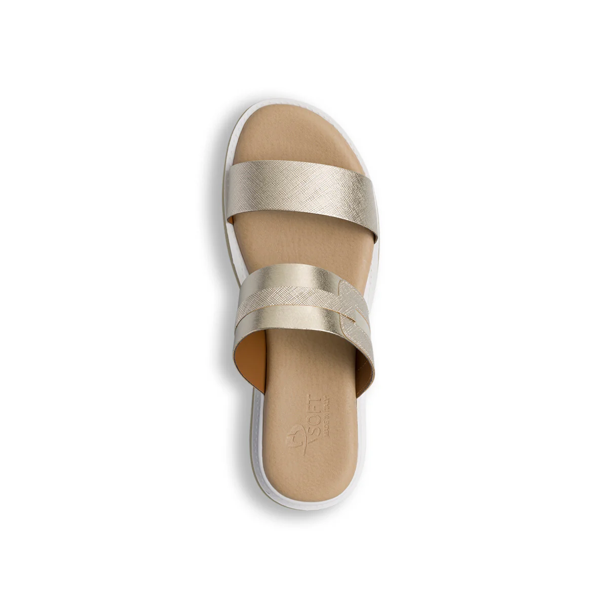 Sandali da donna bianchi e platino con zeppa 4,5 cm P Soft - Image 4
