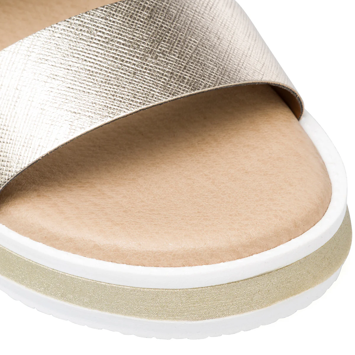 Sandali da donna bianchi e platino con zeppa 4,5 cm P Soft - Image 5