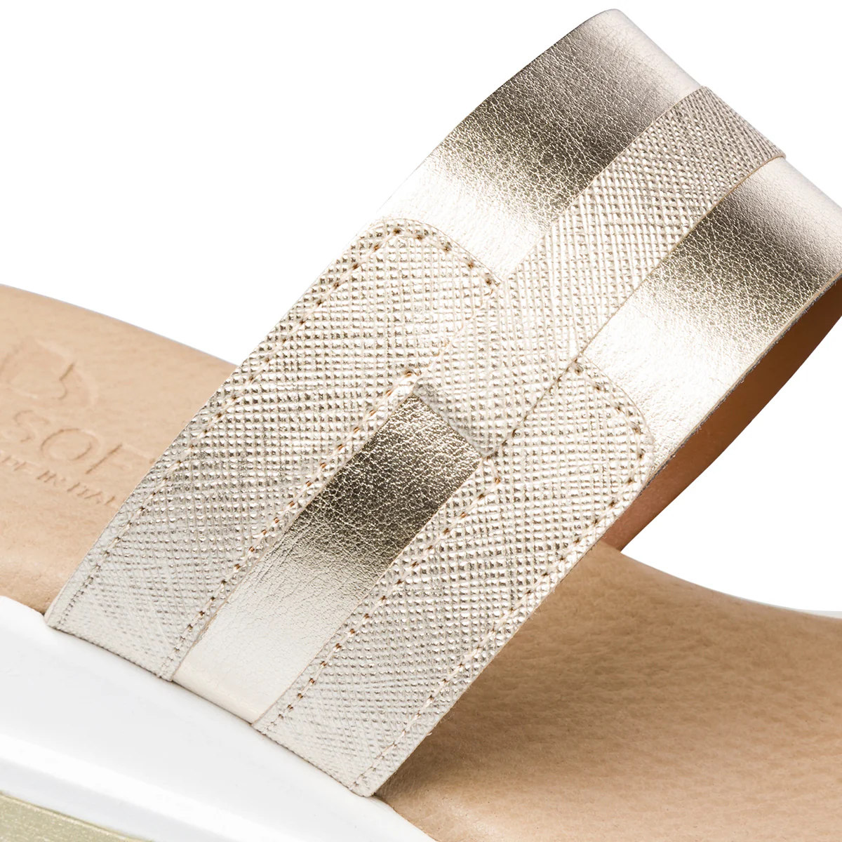 Sandali da donna bianchi e platino con zeppa 4,5 cm P Soft - Image 6