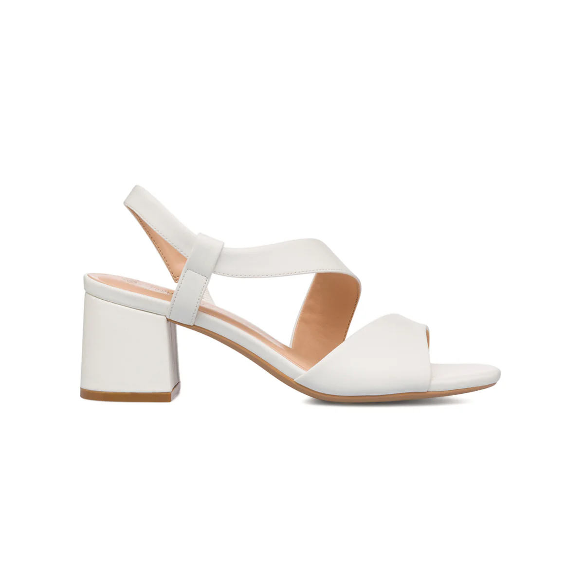 Sandali da donna bianco con tacco a blocco 7 cm Lora Ferres