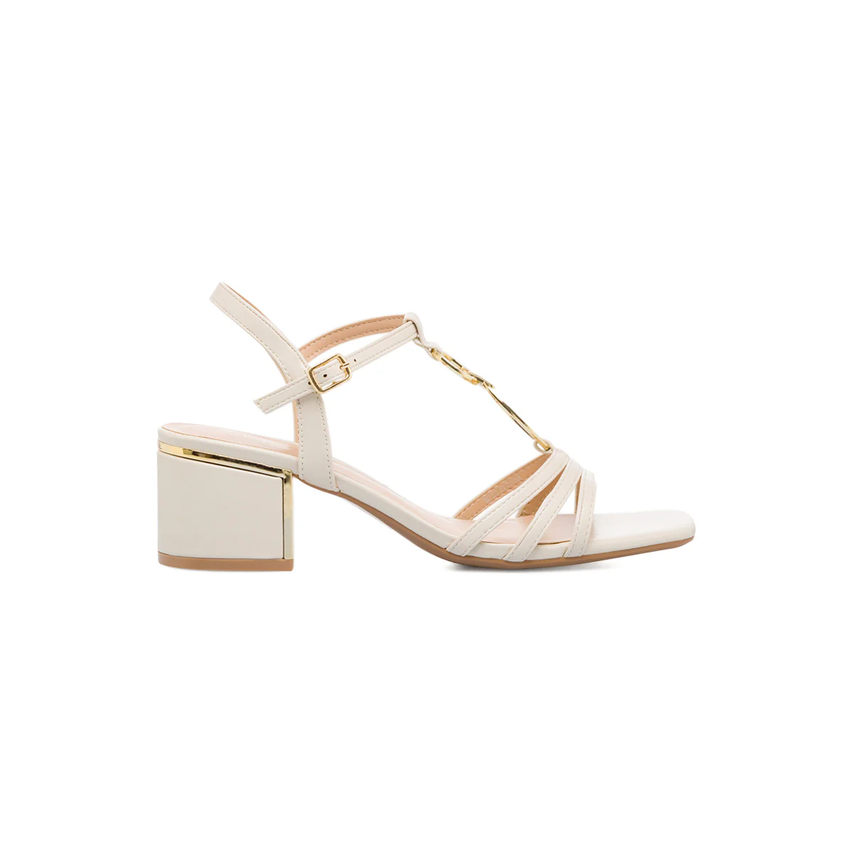 Sandali da donna bianco off-white con tacco a blocco 6 cm Lora Ferres - Image 4