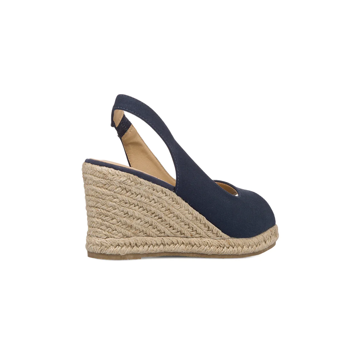 Sandali da donna blu in canvas con zeppa Lora Ferres - Image 3