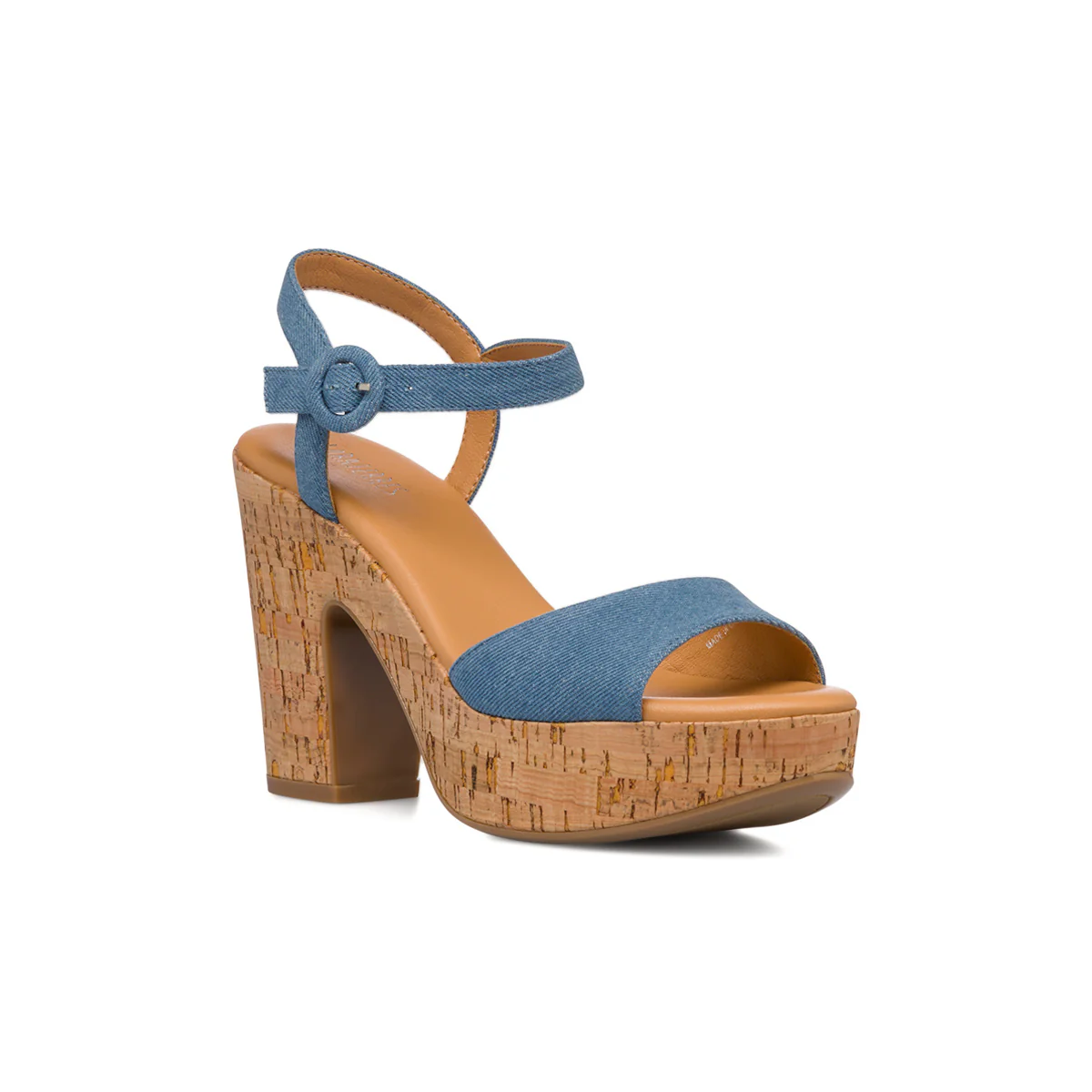 Sandali da donna blu jeans con tacco 10,5 cm e plateau Lora Ferres - Image 2