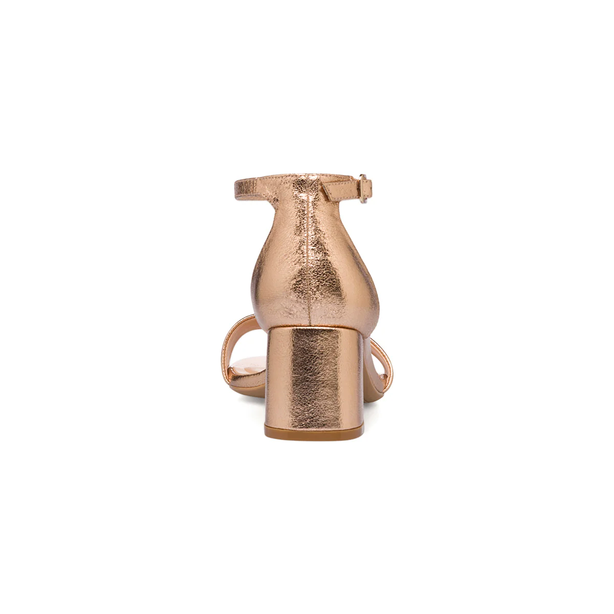 Sandali da donna con tacco a blocco 6 cm oro rosa effetto metallizzaro Lora Ferres - Image 4